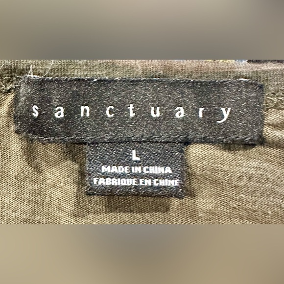 EUC Sanctuary Camo Pattern Puff Sleeve Top Sz L - Picture 8 of 16